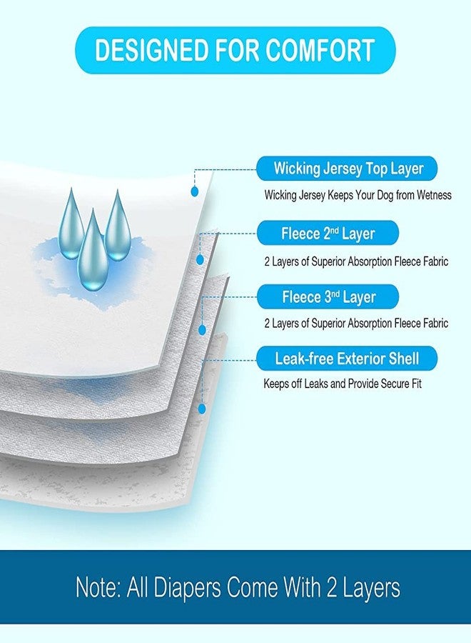 Qpets® Diaper for Dogs Female, 2 Pack Pet Use Soft Reusable Female Dog Diapers, 120ml Water Absorbption Comfort Reusable Doggy Diapers for Female Dogs & Puppy(M, Recommended Waist 14''-20'') - Image 2